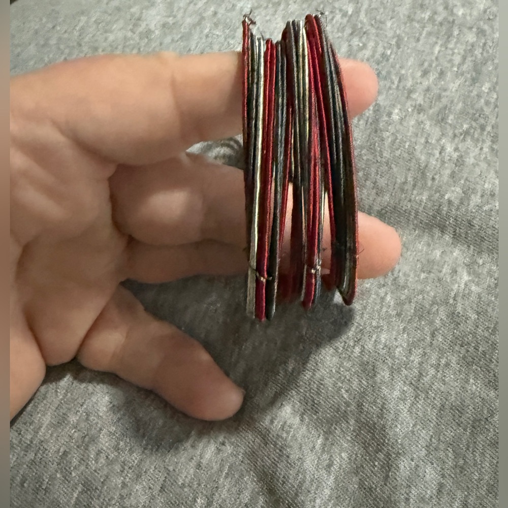 Wire Multicolor Cuff Bracelet Set - image 2